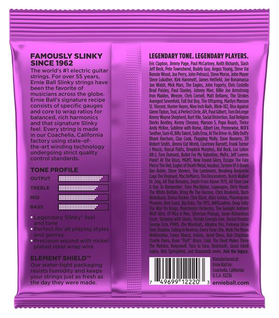 Ernie Ball 2220 Power Slinky Violeta Juego Cuerdas Eléctrica 011-048 2