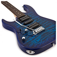 Ibanez GRX70QAL TBB GIO Guitarra Eléctrica para Zurdos Transparent Blue Burst 3