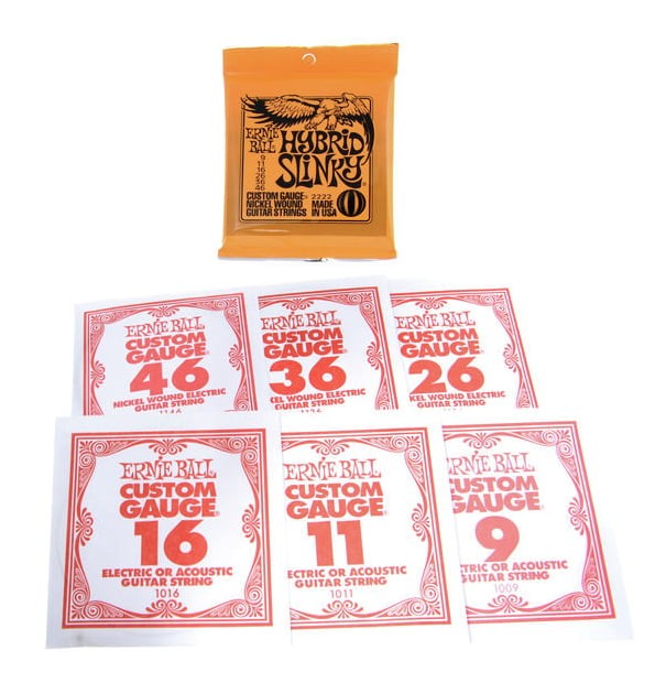 Ernie Ball 2222 Nickel Entorchadas Hybrid Slinky Juego Cuerdas Eléctrica 009-046 3