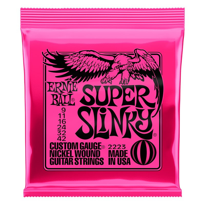 Ernie Ball 2223 Nickel Entorchadas Super Slinky Juego Cuerdas Eléctrica 009-042 1