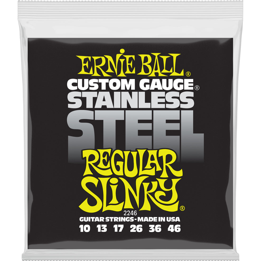 Ernie Ball 2246 Stainless Steel Regular Slinky Juego Cuerdas Eléctrica 010-046 1