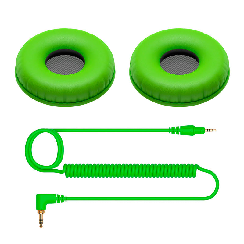 Pioneer DJ HC-CP08-G Pack Almohadillas y Cable para Hdj Cue Verde 1