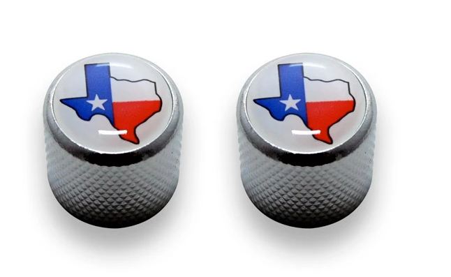 All Parts MK3317010 Chrome Dome Knobs with Iconic State of Texas Flag Art (2) Push-On 1