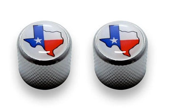 All Parts MK3317010 Chrome Dome Knobs with Iconic State of Texas Flag Art (2) Push-On 1