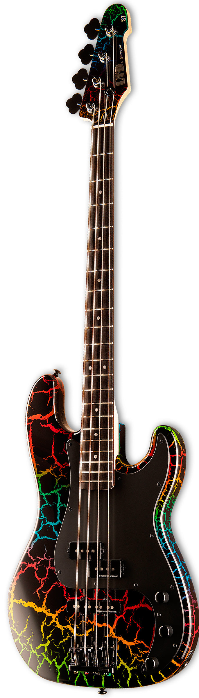 ESP LTD Surveyor 87 RC Bajo Eléctrico Rainbow Crackle 2