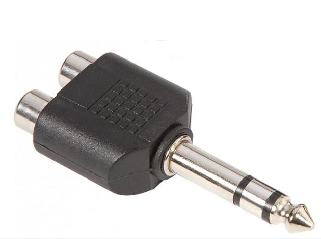 Adam Hall 7549 Adaptador 2X RCA Hembra a Jack Macho Estéreo. 1