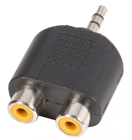 Adam Hall 7550 Adaptador 2X RCA Hembra a Minijack Macho Estéreo. 1