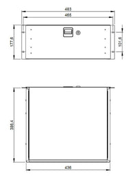 Adam Hall 87404A Cajón de Railes para Rack 19 4U con Pestillo Aluminio 3