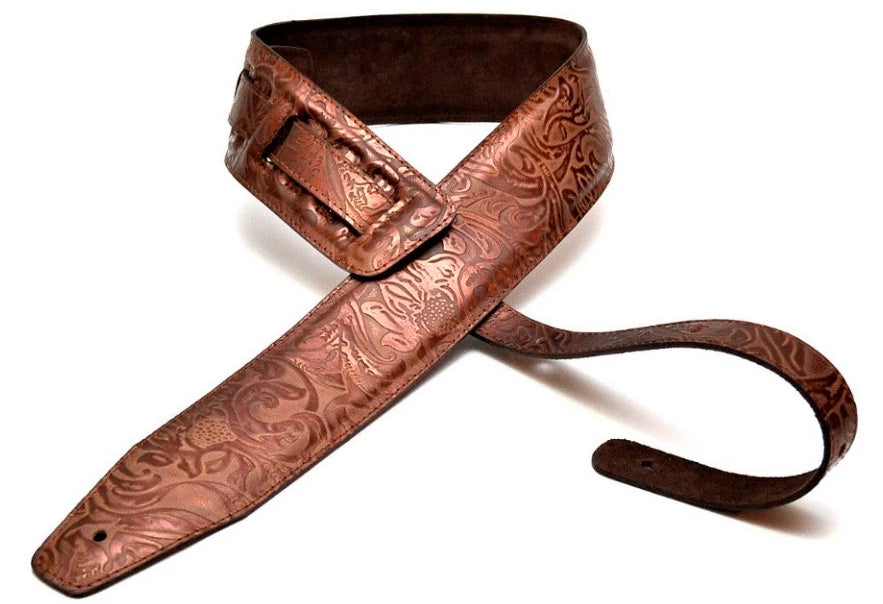 Bourbon Strap Colorado Copper Leather Correa Guitarra 1