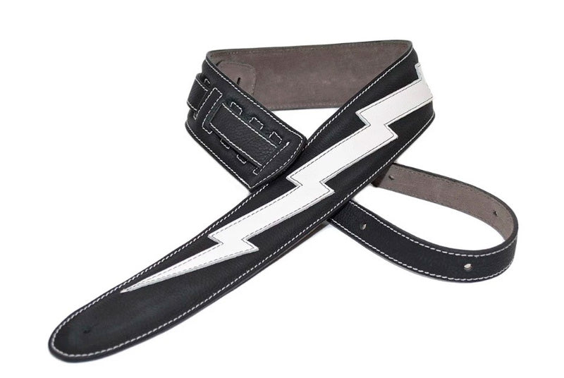 Bourbon Strap Flash Black Leather Correa Guitarra Negra 1