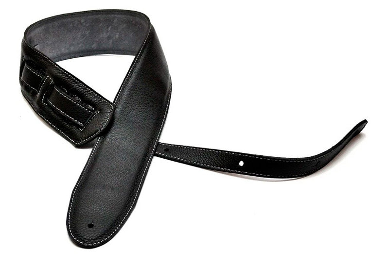 Bourbon Strap Simply Black Leather Correa Guitarra Negra 1