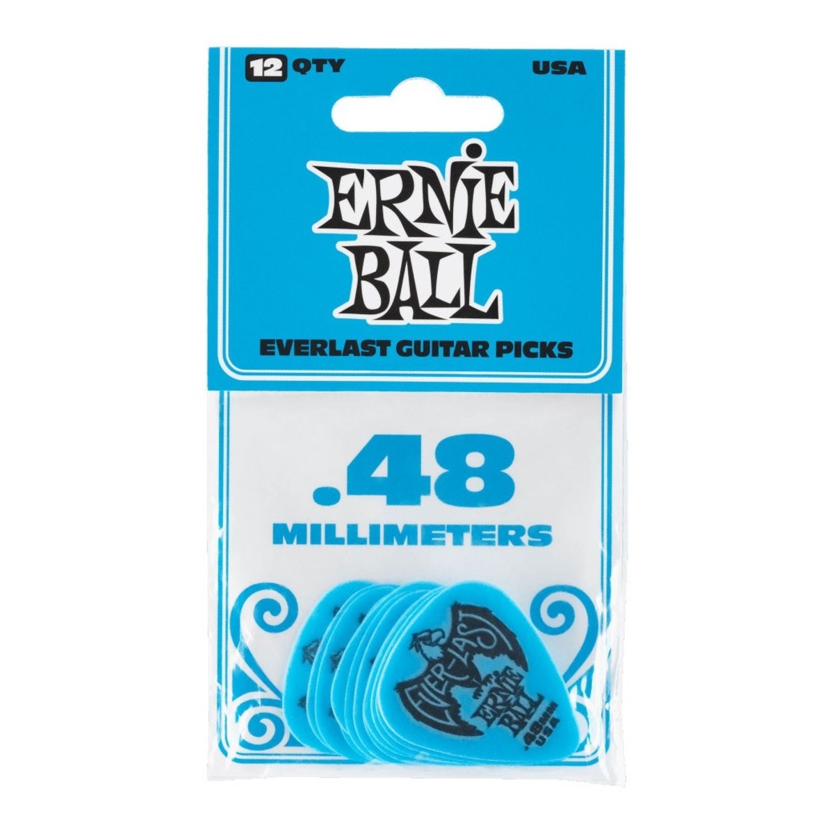 Ernie Ball 9181 Everlast Bolsa de 12 Púas Everlast 0.48mm Azules 2