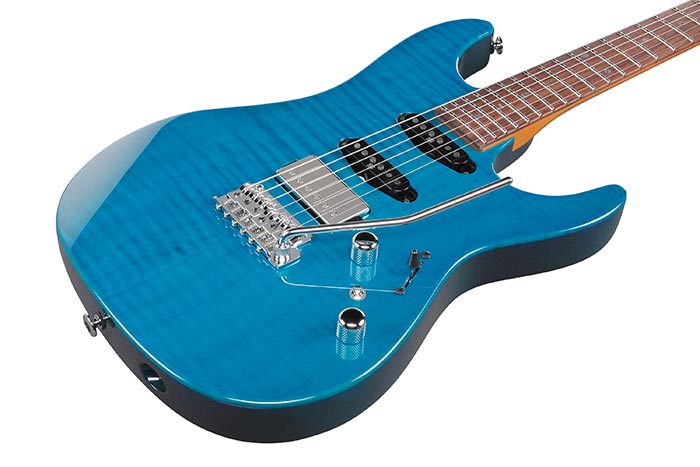 Ibanez MMN1 Tab Martin Miller Signature Guitarra Eléctrica Transparent Aqua Blue 8