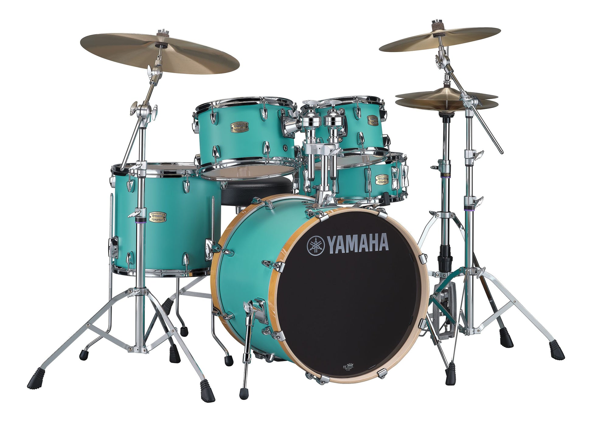 Yamaha SBP2F5 MSG HW780 Stage Custom Birch Batería Acústica con Herrajes Matte Surf Green 1