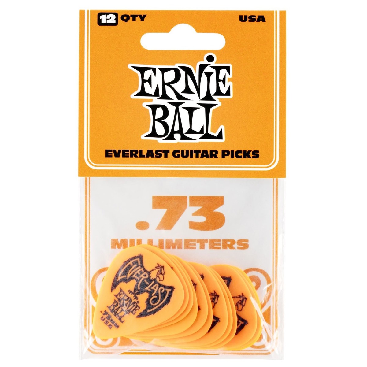 Ernie Ball 9190 Everlast Bolsa de 12 Púas 0.73 mm Naranjas 2