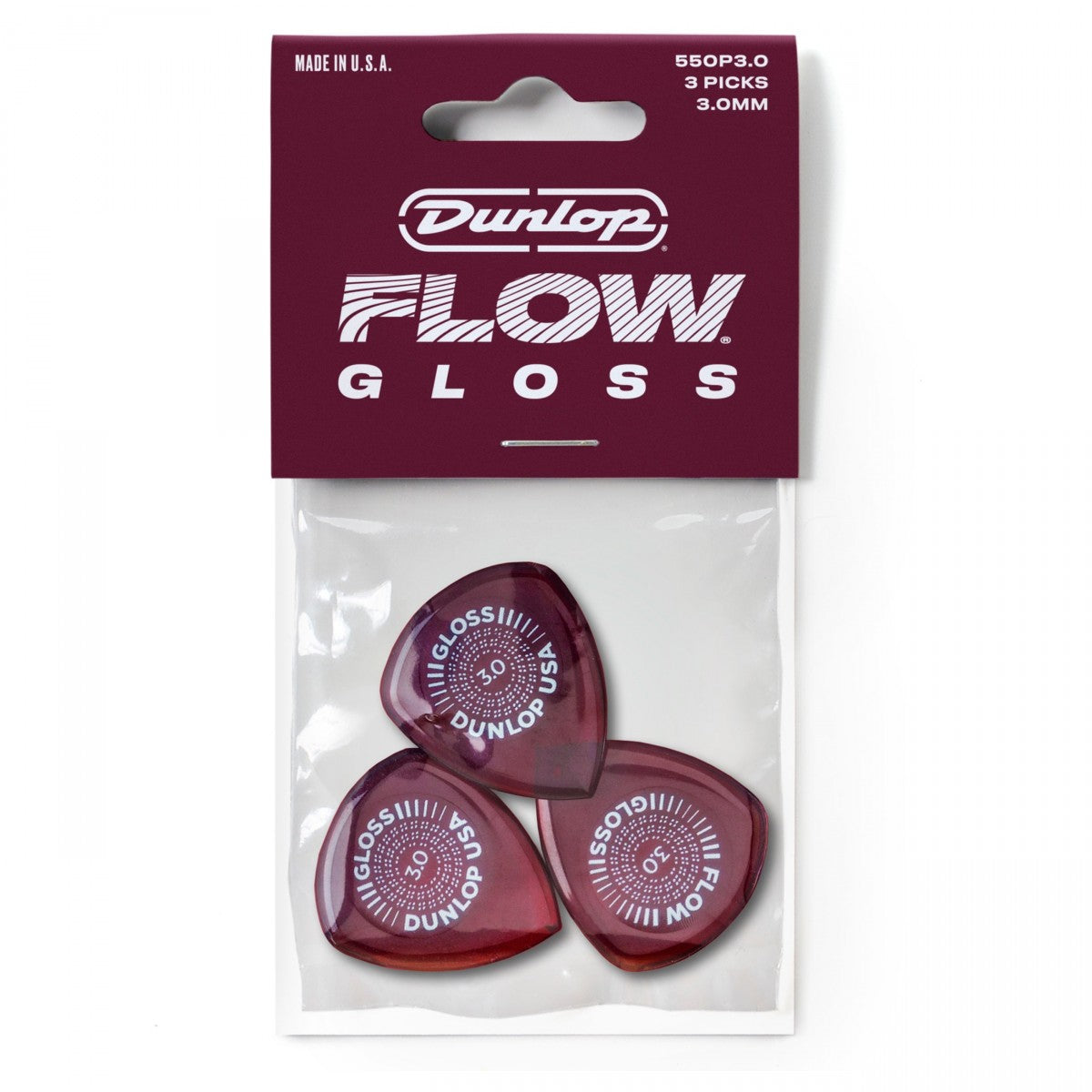 Dunlop 550P300 Flowgloss Pack 3 Púas 3mm 5