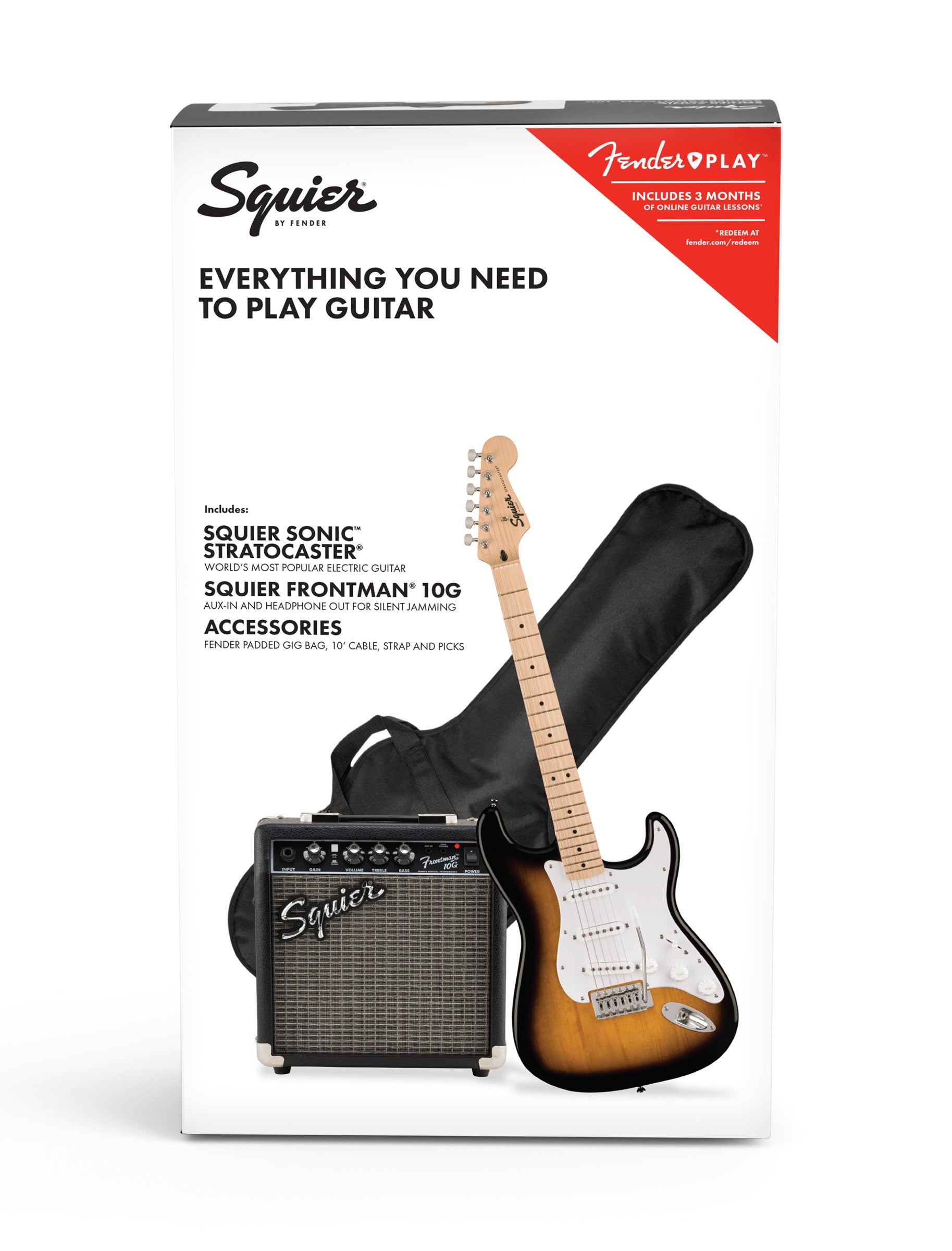 Squier Sonic Stratocaster Pack MN Guitarra Eléctrica 2 Colores Sunburst 15