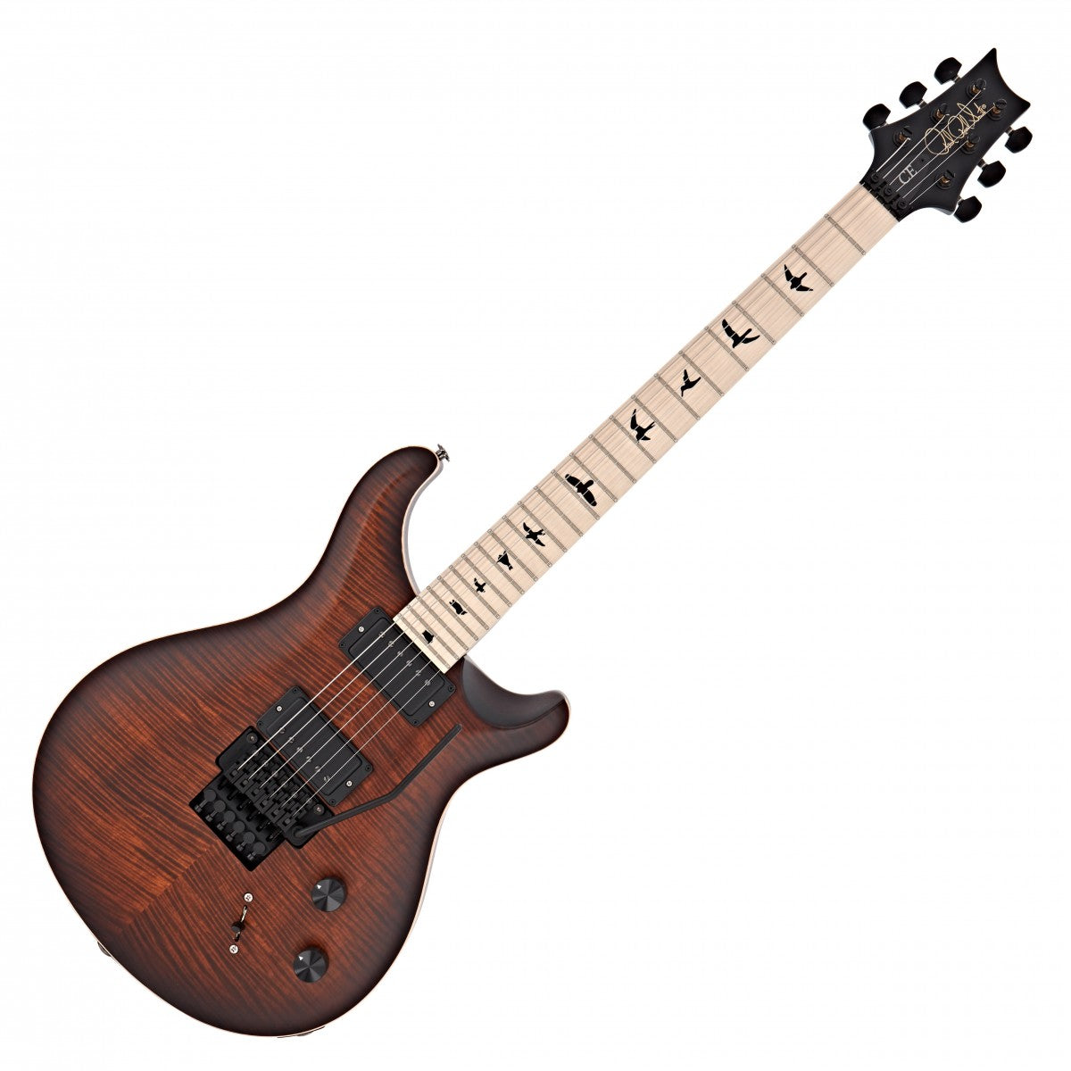 PRS Dustie Waring CE24 Floyd GBLK BASB Guitarra Eléctrica Burnt Amber Smokeburst 10