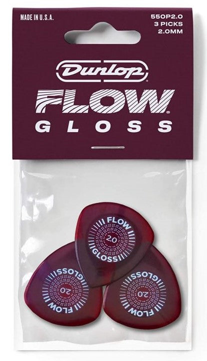 Dunlop 550P200 Flowgloss Pack 3 Púas 2mm 5