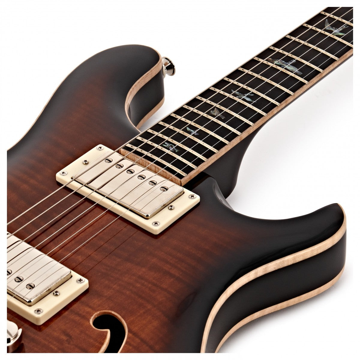 PRS SE Hollow Body II Piezo BGB Guitarra Eléctrica Black Gold Burst 9