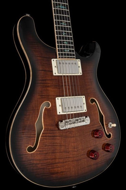 PRS SE Hollow Body II Piezo BGB Guitarra Eléctrica Black Gold Burst 13