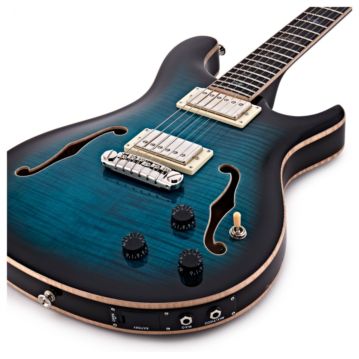 PRS SE Hollow Body II Piezo PB Guitarra Eléctrica Peacock Blue 6