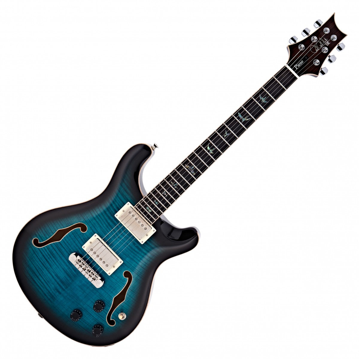 PRS SE Hollow Body II Piezo PB Guitarra Eléctrica Peacock Blue 11