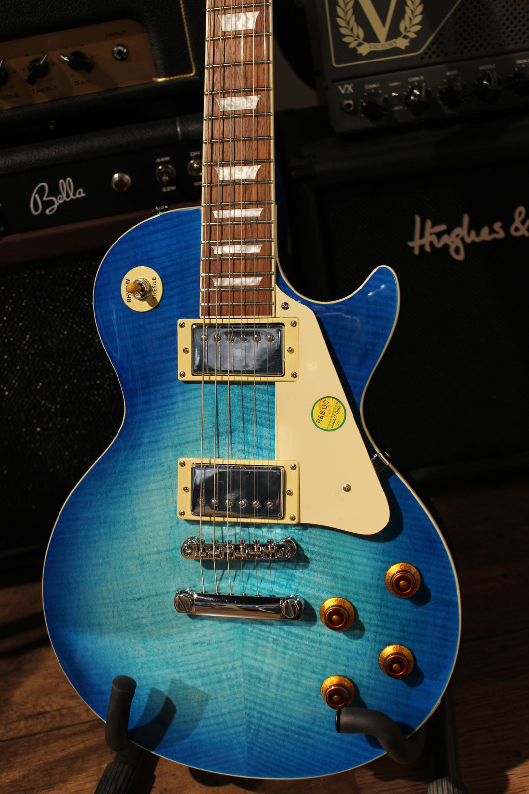 Tokai ALS68 OBB Guitarra Eléctrica LP Ocean Blue Burst 3