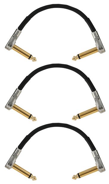 Boss BPC4-3 Patch Pack 3 Cables para Pedales Jacks Acodados 10cm 1