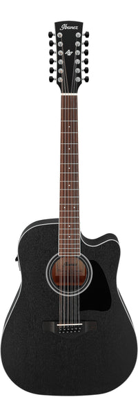 Ibanez AW8412CE WK Guitarra Electroacústica 12 Cuerdas Dreadnought Weathered Black 1