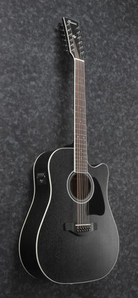 Ibanez AW8412CE WK Guitarra Electroacústica 12 Cuerdas Dreadnought Weathered Black 4