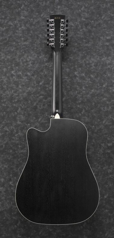 Ibanez AW8412CE WK Guitarra Electroacústica 12 Cuerdas Dreadnought Weathered Black 5