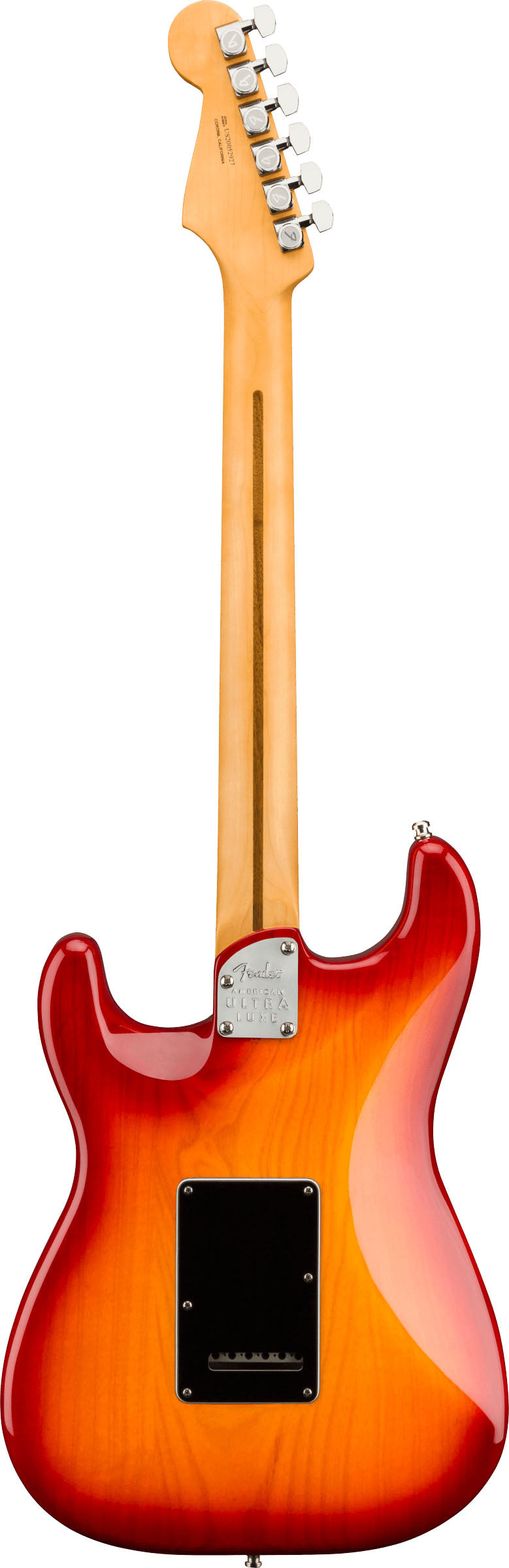 Fender American Ultra Luxe Stratocaster MN Guitarra Eléctrica Plasma Red Burst 2