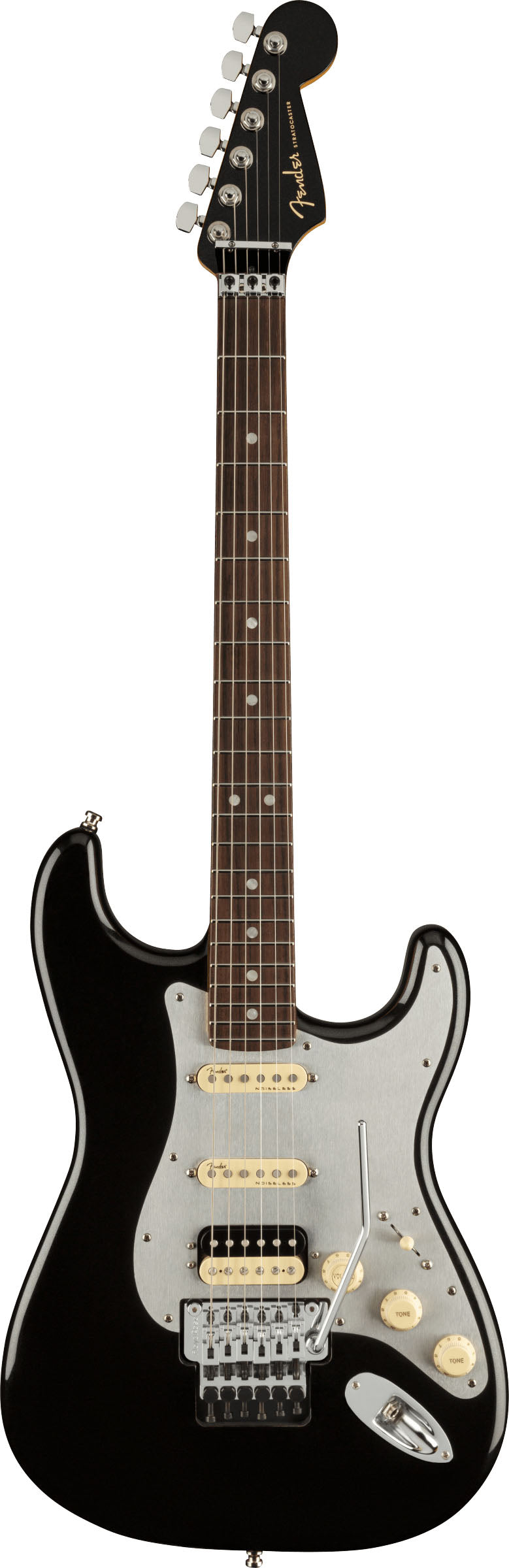 Fender American Ultra Luxe Stratocaster HSS FR RW Guitarra Eléctrica Mystic Black 1