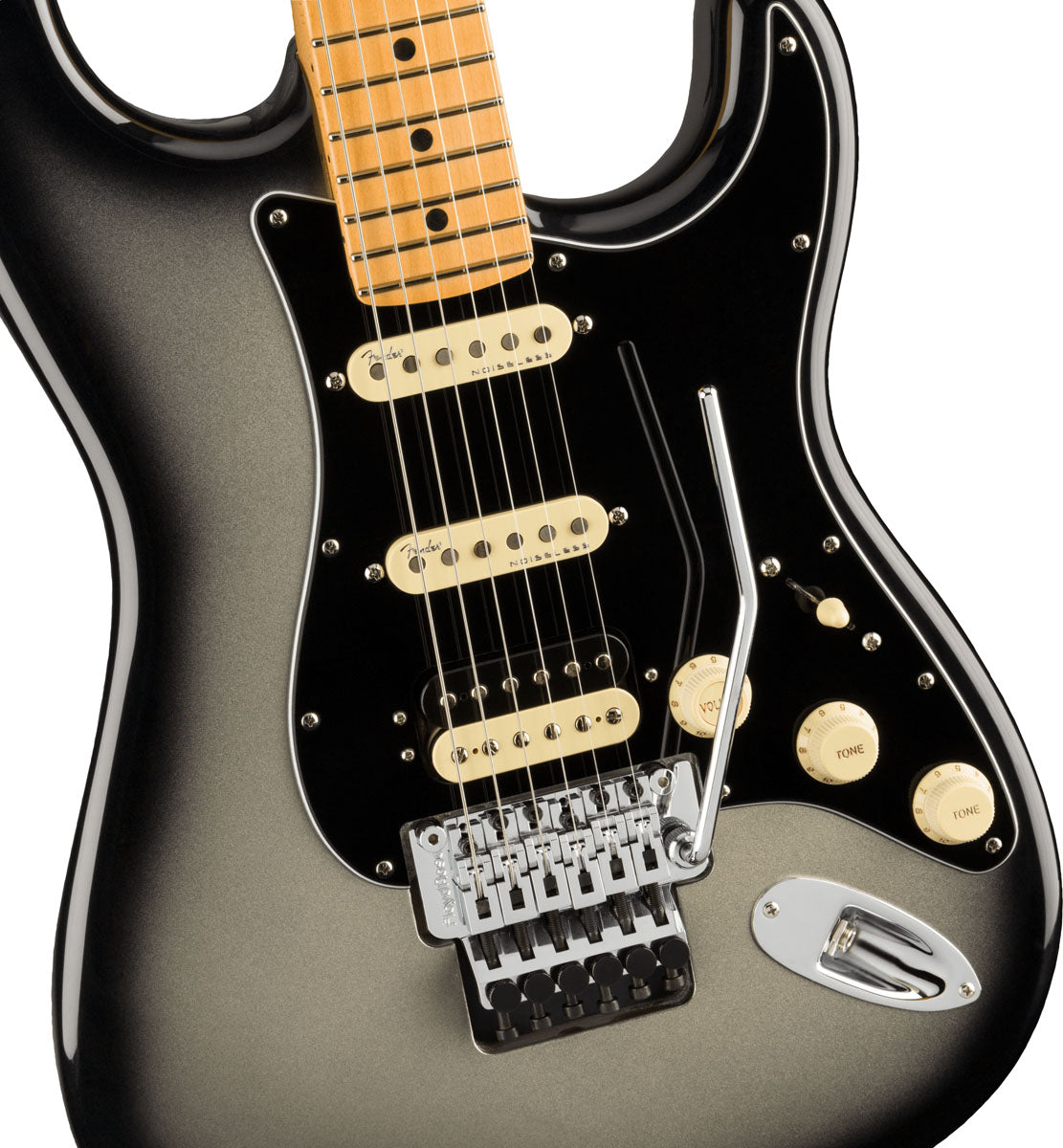 Fender American Ultra Luxe Stratocaster HSS FR MN Guitarra Eléctrica Silver Burst 4