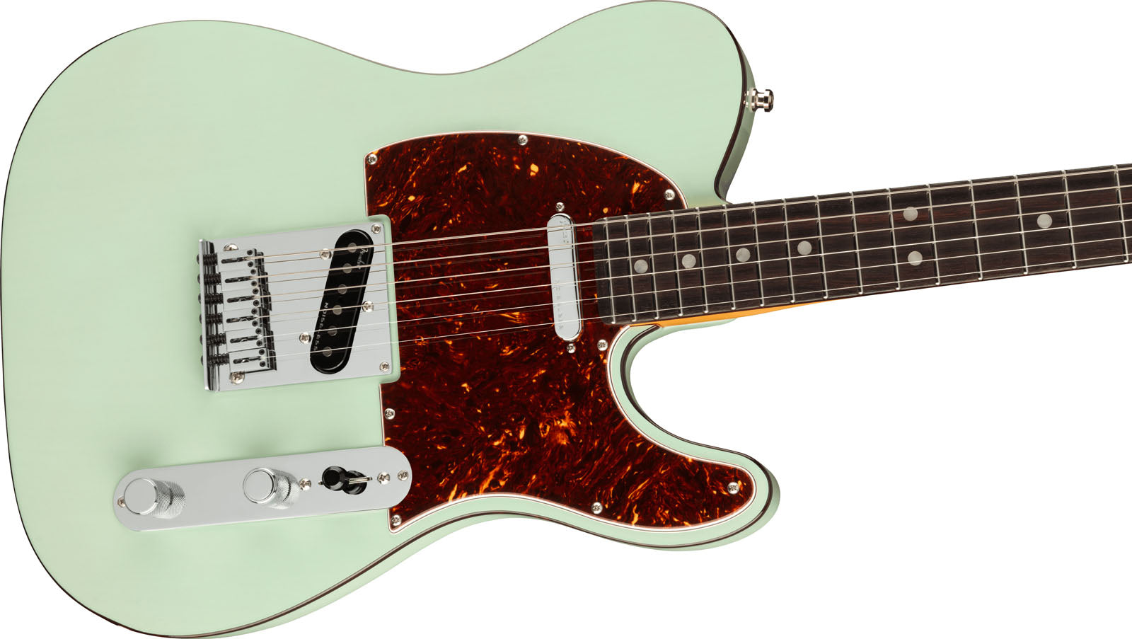 Fender American Ultra Luxe Telecaster RW Guitarra Eléctrica Transparent Surf Green 3