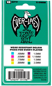 Ernie Ball 9196 Everlast Bolsa de 12 Púas 2mm Turquesa 3