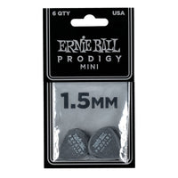 Ernie Ball 9200 Bolsa de 6 Púas Mini Prodigy 1.5mm Negras 2