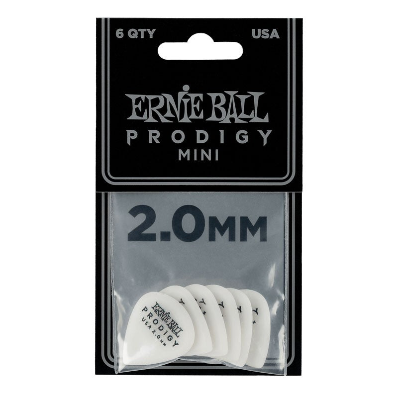 Ernie Ball 9203 Bolsa de 6 Púas Mini Prodigy 2mm Blancas 2