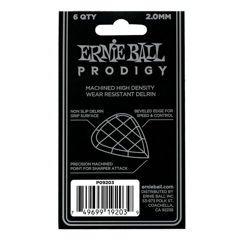 Ernie Ball 9203 Bolsa de 6 Púas Mini Prodigy 2mm Blancas 3