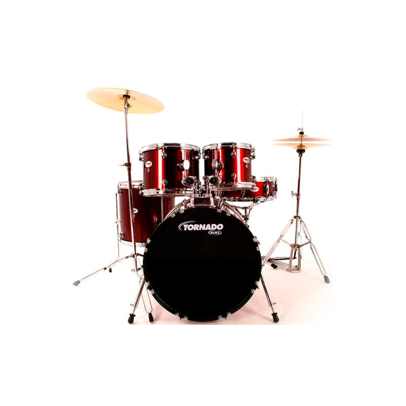 Mapex TNM5294TCU RD Tornado Batería Acústica con Herrajes y Platos Roja 1