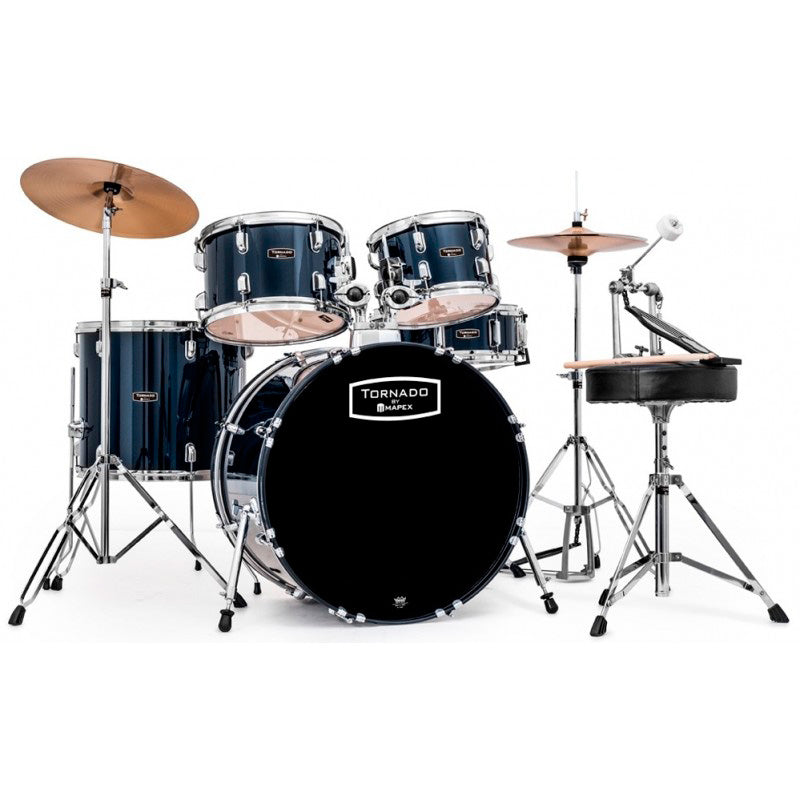 Mapex TNM5294TCU BL Tornado Batería Acústica con Herrajes y Platos Azul 1