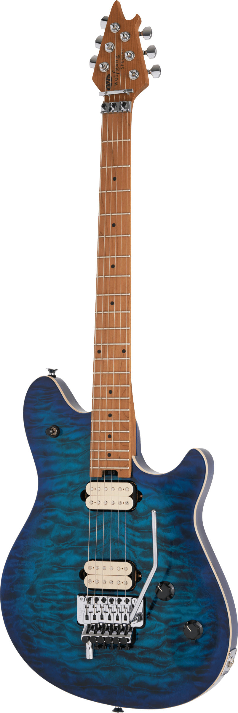 EVH Wolfgang Special QM Baked MN Guitarra Eléctrica Chlorine Burst 3