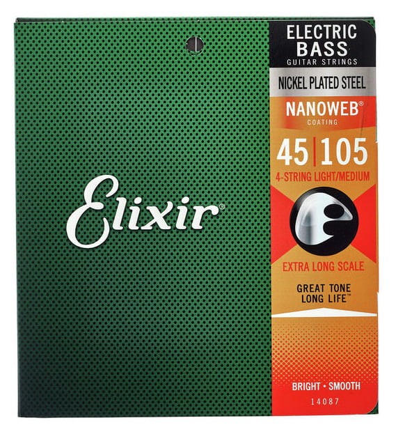 Elixir 14087 Nanoweb XL Medium Juego Cuerdas Bajo 045-105 1