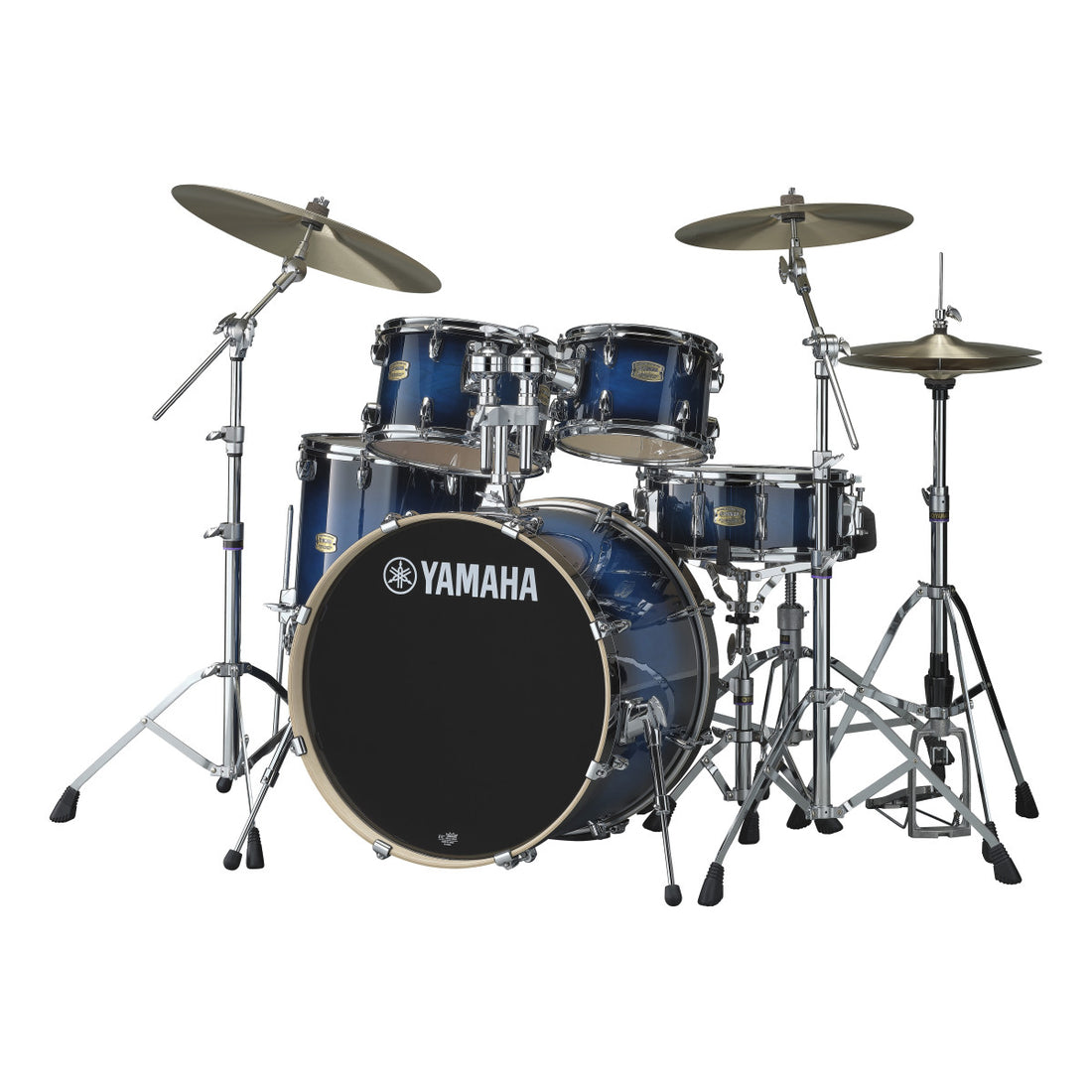 Yamaha SBP0F5 DUS HW680W Stage Custom Birch Batería Acústica con Herrajes Deep Blue Sunburst 2