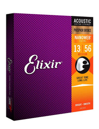 Elixir 16102 Nanoweb Phospor Bronze Medium Juego Cuerdas Guitarra Acústica 013-056 3