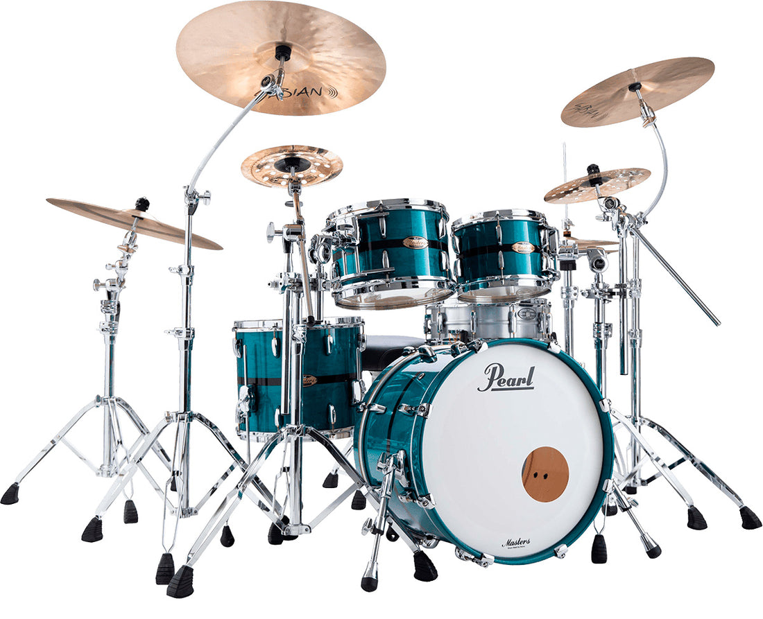 Pearl MRV904XEP C850 Master Maple Reserve Batería Acústica Aqua Turquoise Stripe 1