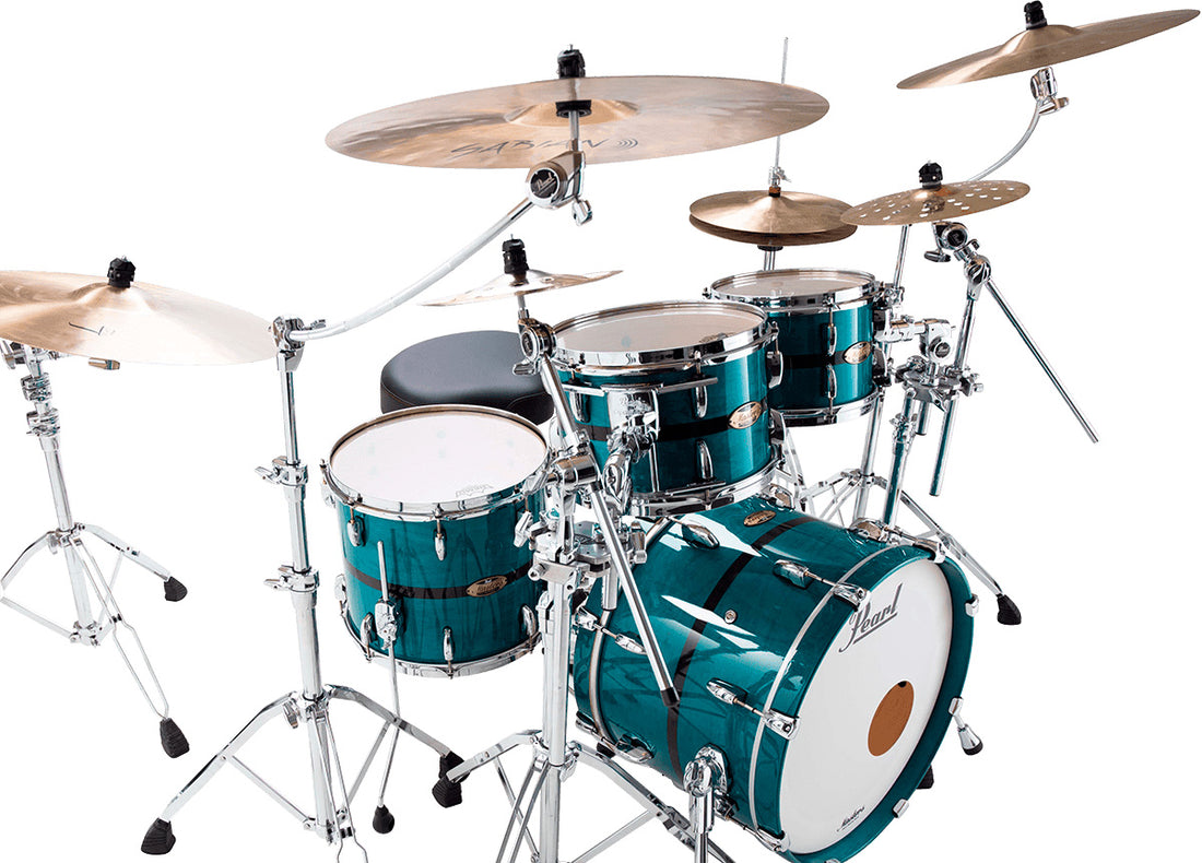 Pearl MRV904XEP C850 Master Maple Reserve Batería Acústica Aqua Turquoise Stripe 2