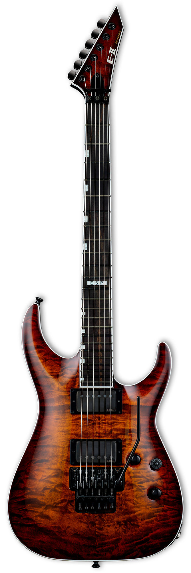 ESP EII Horizon FR II EMG TESB Guitarra Eléctrica Tiger Eye Sunburst 1