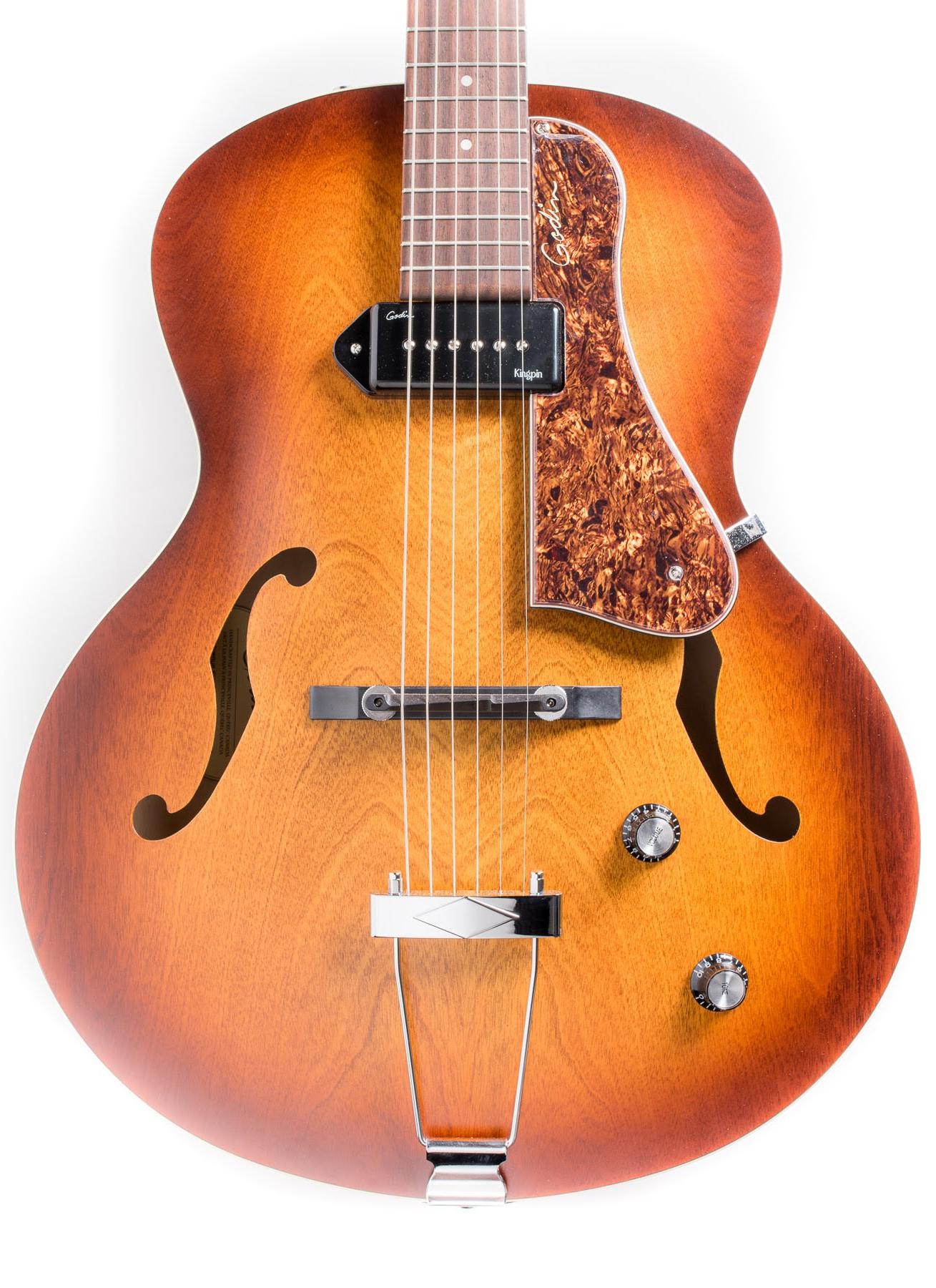 Godin LP5AVEP90SUN Kingpin SP90 Guitarra Eléctrica Cognac Burst 5